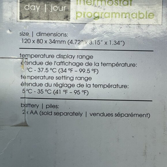 Control Programmable thermostat 5+2 Day Programming with 4 programs per day LCD - Picture 4 of 7